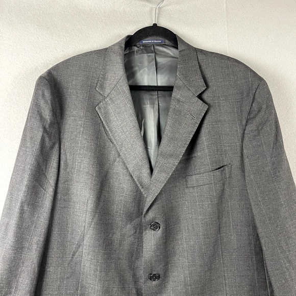 Loro Piana Daniel Cremieux Wool Blazer Mens 48R Gray Windowpane Classic Career - Picture 2 of 16
